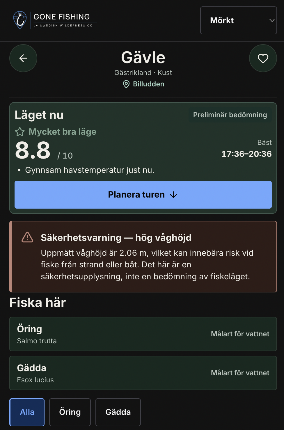 Gone Fishing i mörkt läge